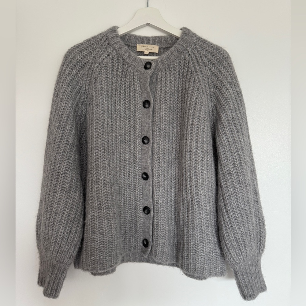 Sezane Emile Cardigan in Mottled Grey